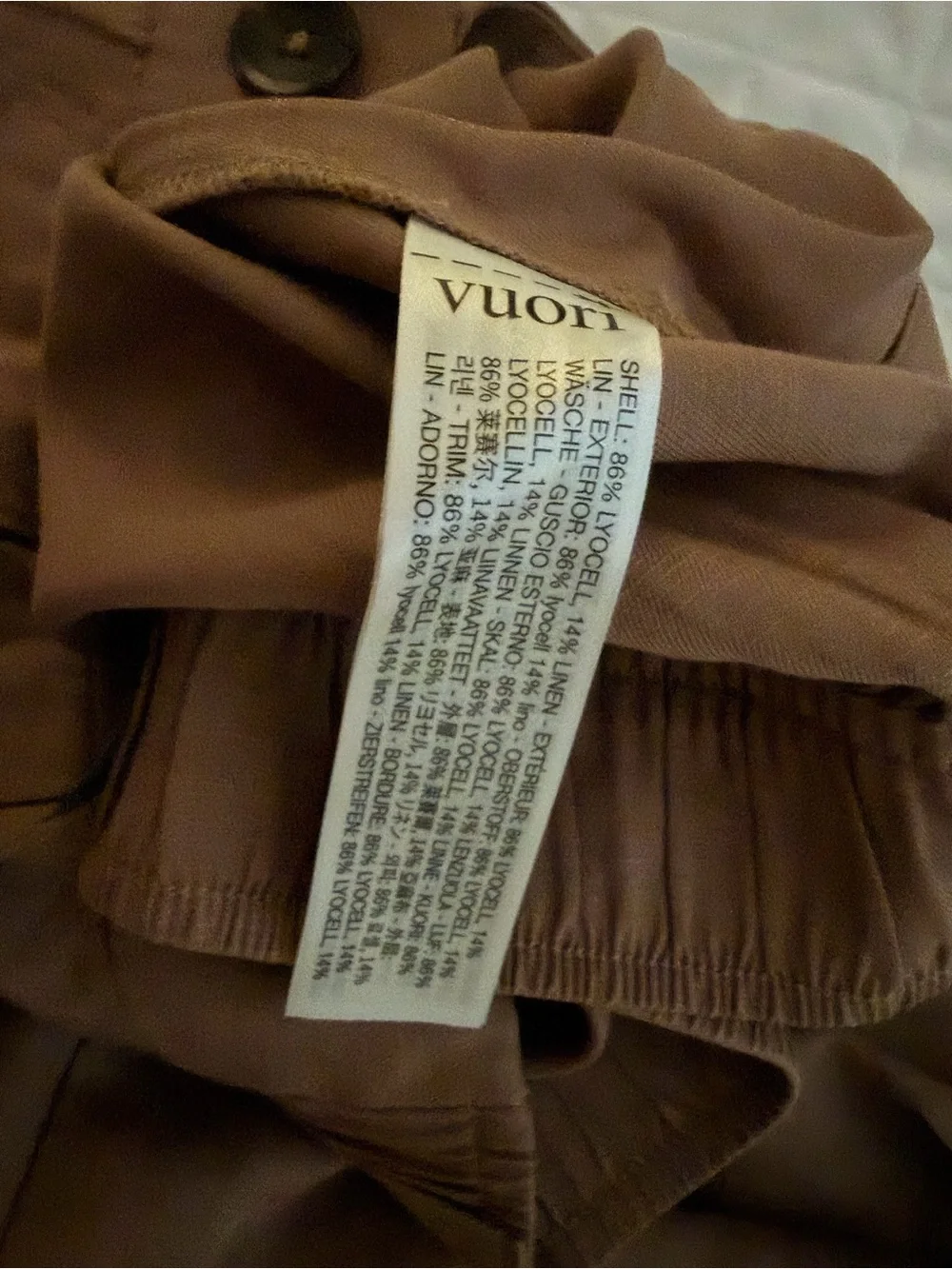 Vuori Women's Brown trestles twill Wide-Leg Pleated Trousers - Picture 3 of 3